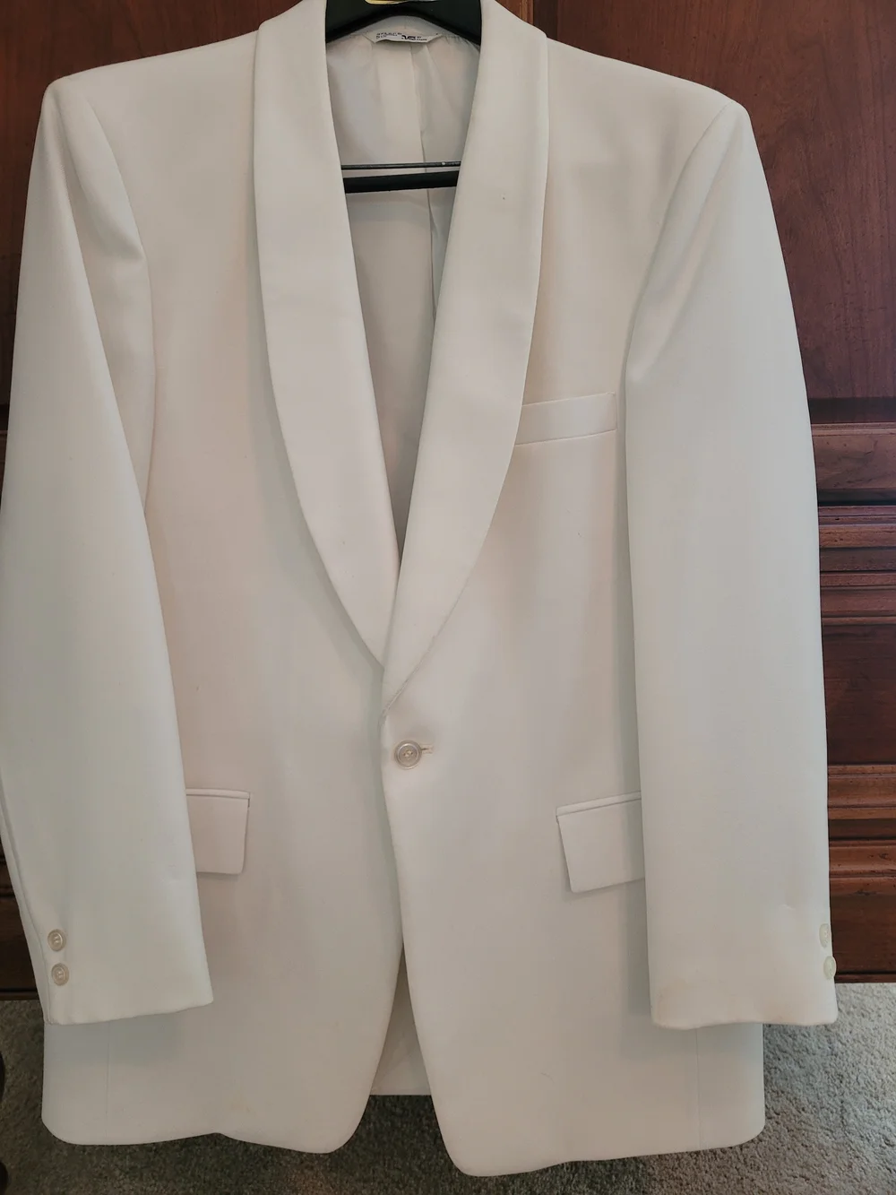 After Six White Shawl Collar Tuxedo Jacket